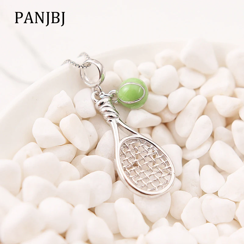 New 100 925 Sterling Silver Beads Charm Racket And Tennis Ball Pendant
