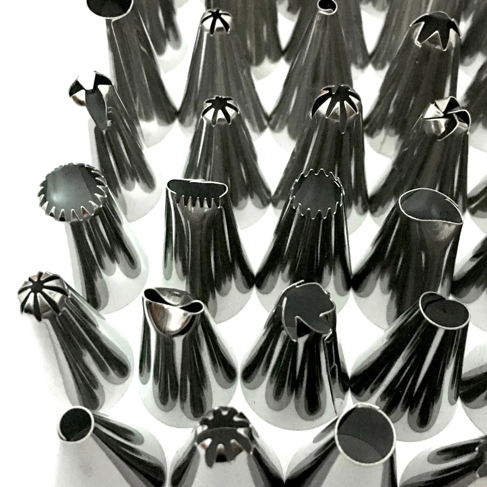 48 PCs/set Stainless Steel Icing Piping Nozzle Set DIY Cake Decorating Tips Pastry Tips Set Cupcake Baking Tools Nozzles