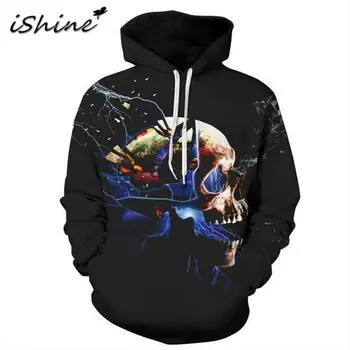 

Hoodie Halloween Skeleton Head Ghost Street 3D Print Loose Sweatshirts Long Sleeve Sportwear Oversize Shirt Autumn Clothes