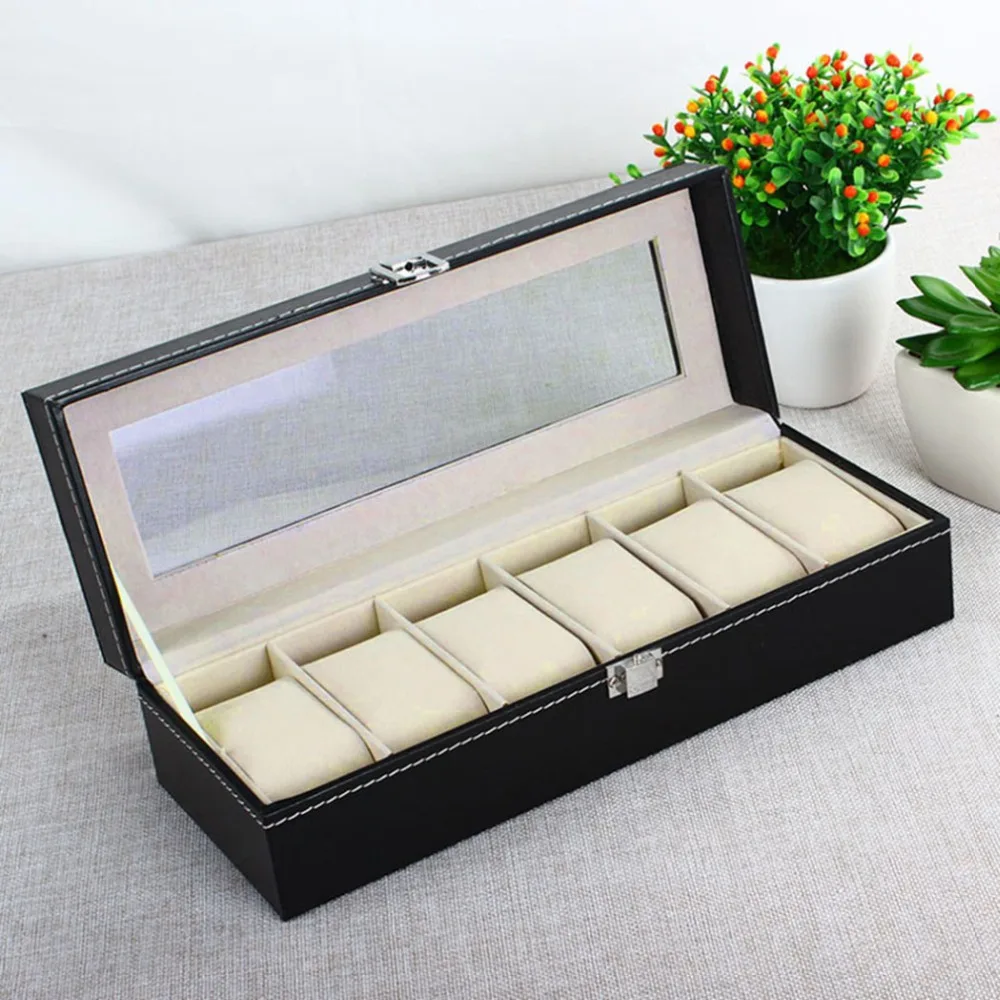 

FANALA 5/6 Grids Watch Box PU Leather Watches Display Storage Box Organizer Watch Case Jewelry Dispay Boite Montre Caja Relojes