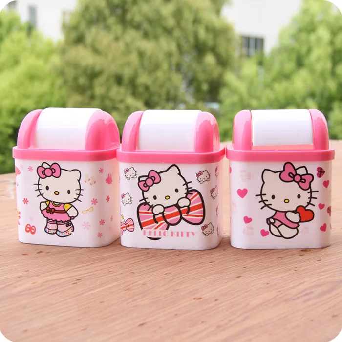 Hello kitty ведро для хранения стола квадратная коробка для салфеток Ведерко для мусора кухонный автомобильный держатель мешка для мусора миниатюрная мусорная корзина Автомобильный держатель для салфеток