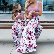 Mother Daughter Dresses Sleeveless Floral Long Dress Mother Daughter Clothes Mom and Daughter Dress Family Matching Clothes Mother Daughter Dresses Sleeveless Floral Long Dress Mother Daughter Clothes Mom and Daughter Dress Family Matching Clothes