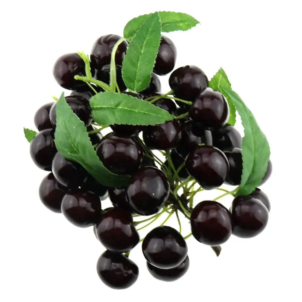 Gresorth поддельные фрукты букет украшения искусственные Black Cherry реалистичные Еда дома Кухня магазин вечерние Рождество Дисплей