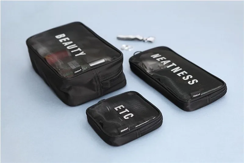 

Nylon Waterproof Handbag Purse Pouch Zip Wash Storage Cosmetic Bag Simple Storage Bag Makeup Bag Travel Organizer Portable Case