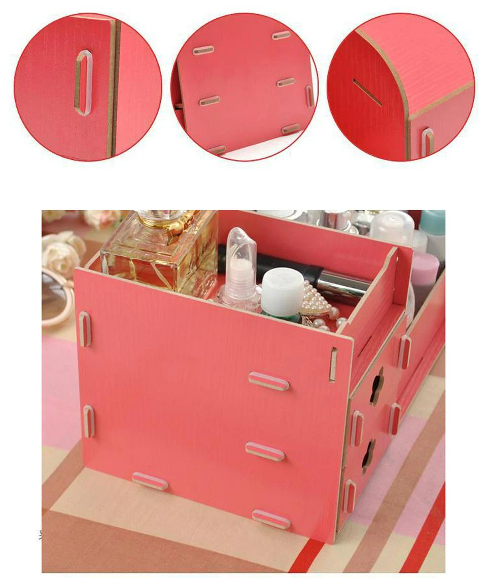 Креативная деревянная косметическая настольная коробка для хранения губной помады, духи, держатели для полировки ногтей, настольный органайзер для макияжа
