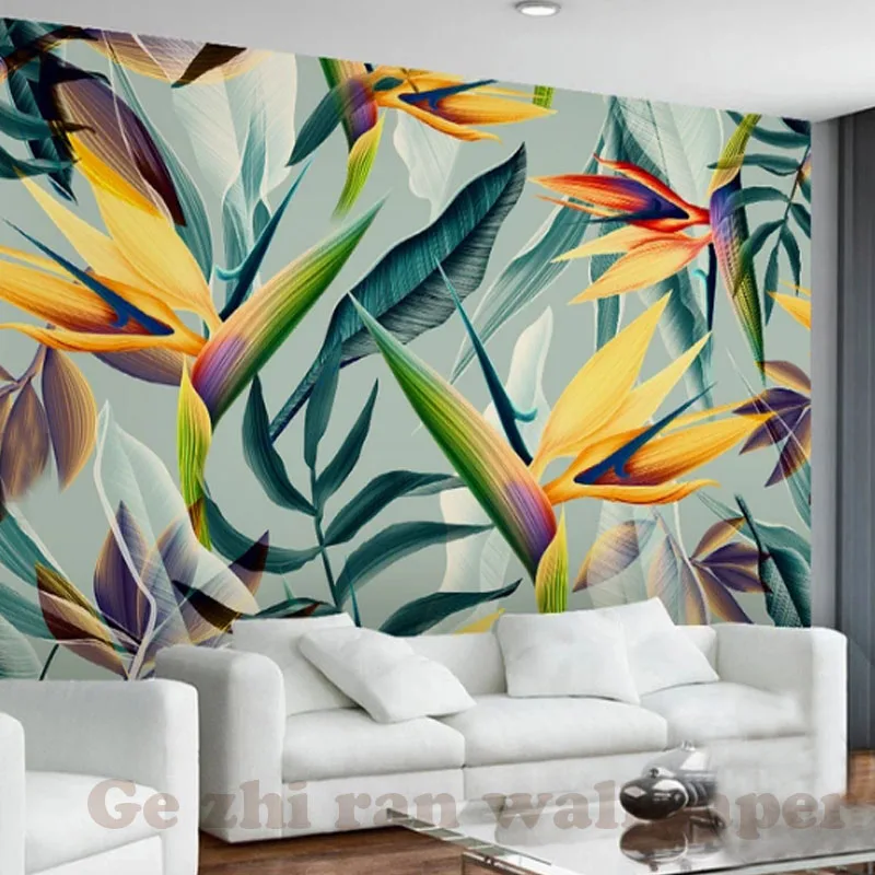 

Custom Mural WallPaper Tropical Landscape Wallpaper 3D Stereo Pastoral Color livingroom TV sofa background Wallpaper Home Decor