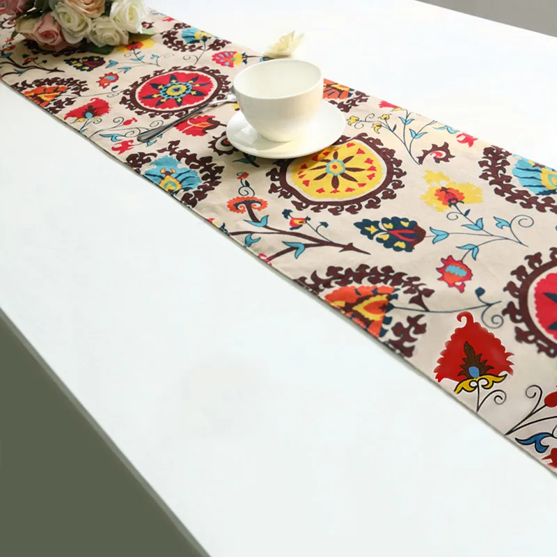 Новый цветочный стол бегуны Европейский стиль садовый кофейный столик флаги кисточкой хлопок цветок вечерние тканевые покрытия домашняя