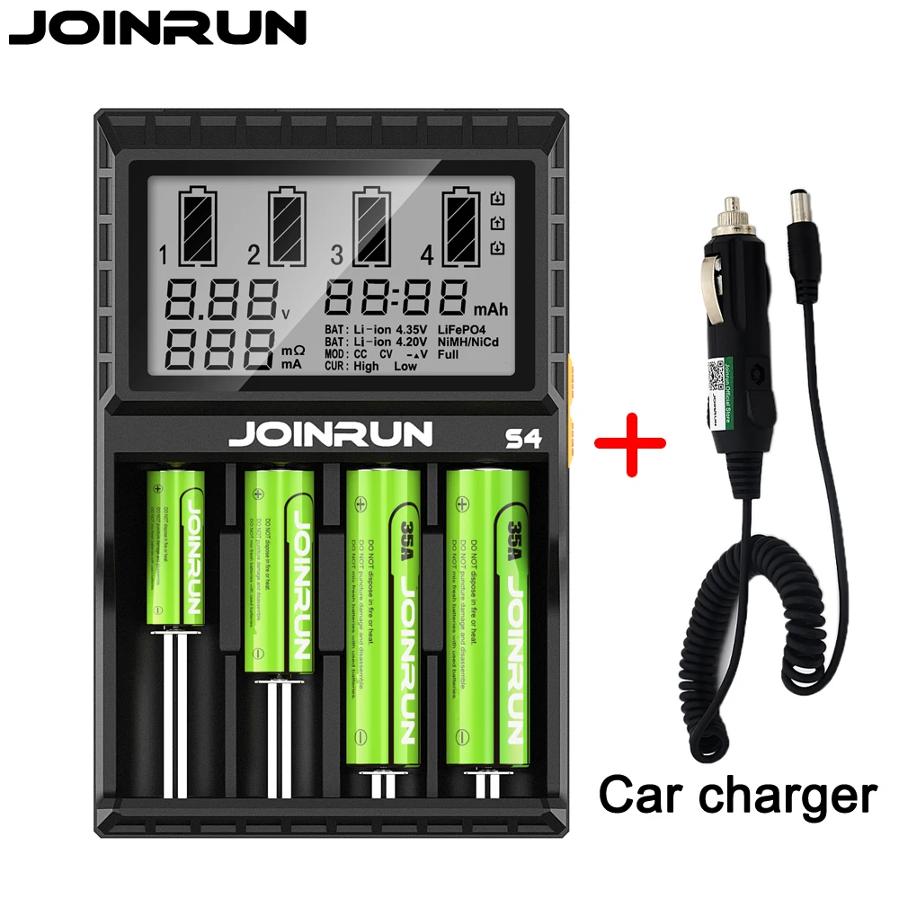 Зарядное устройство Joinrun S4 18650 с ЖК дисплеем умное зарядное Li Ion для аккумуляторов