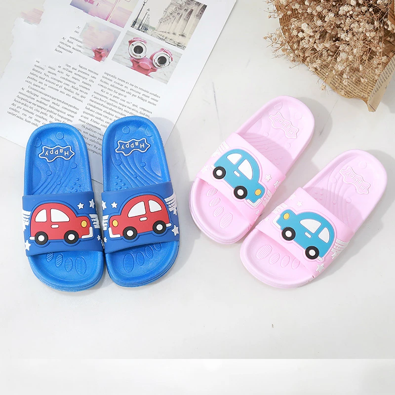 Kids Boys Girls Open Toe Slipper Cartoon Sliders Flip Flops Summer Mules Sandals