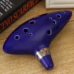 Высокое Качество 1 шт./компл. 12 Отверстий Ocarina Инструмент Новый 2016 керамические Alto C Легенда О Zelda Флейты Синий Музыкальный Инструмент окарина