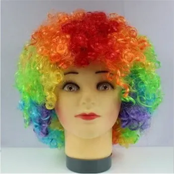 

1PC Fashion Halloween Disco Clown Curly Afro Circus Fancy Dress Hair Wigs Xmas Party Decor For Men Women