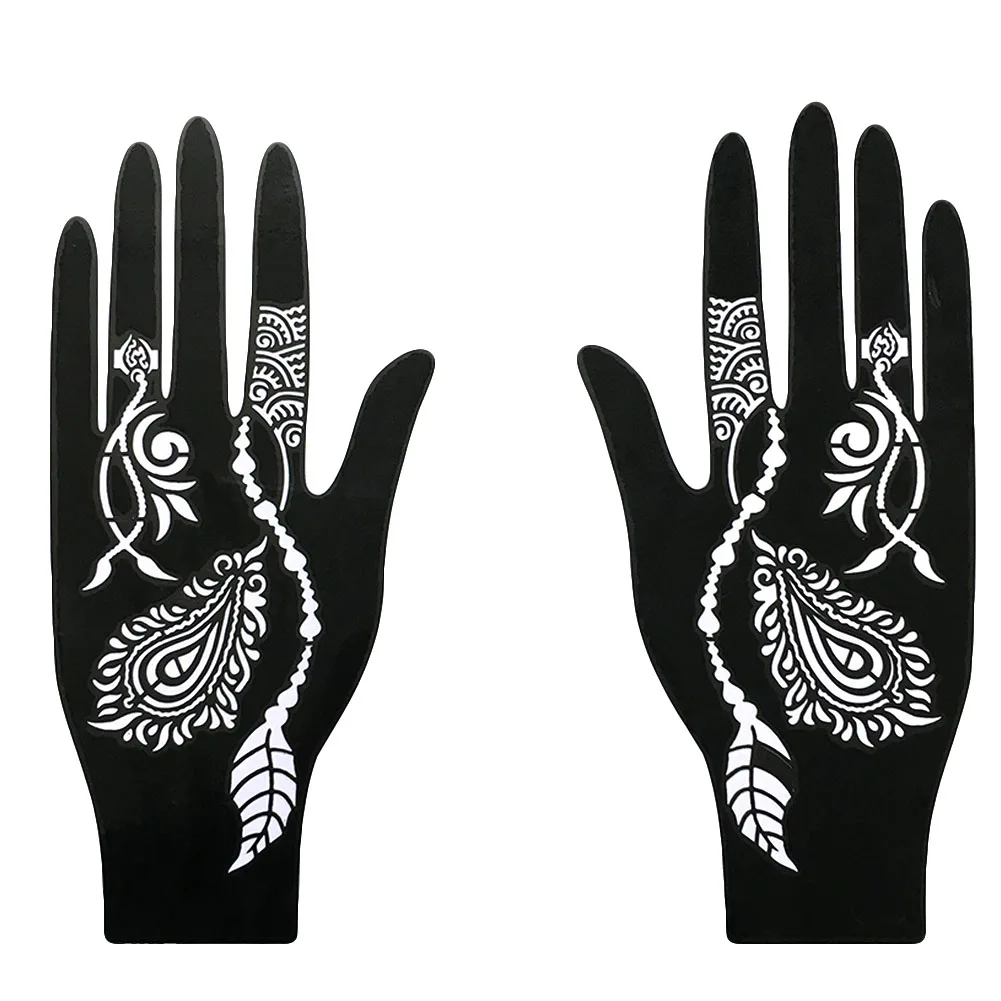 1 пара черный цвет руки хна трафареты 8 Узор на выбор тату, боди-арт стикер использовать тату наклейка на руку 21,5*10,5 см