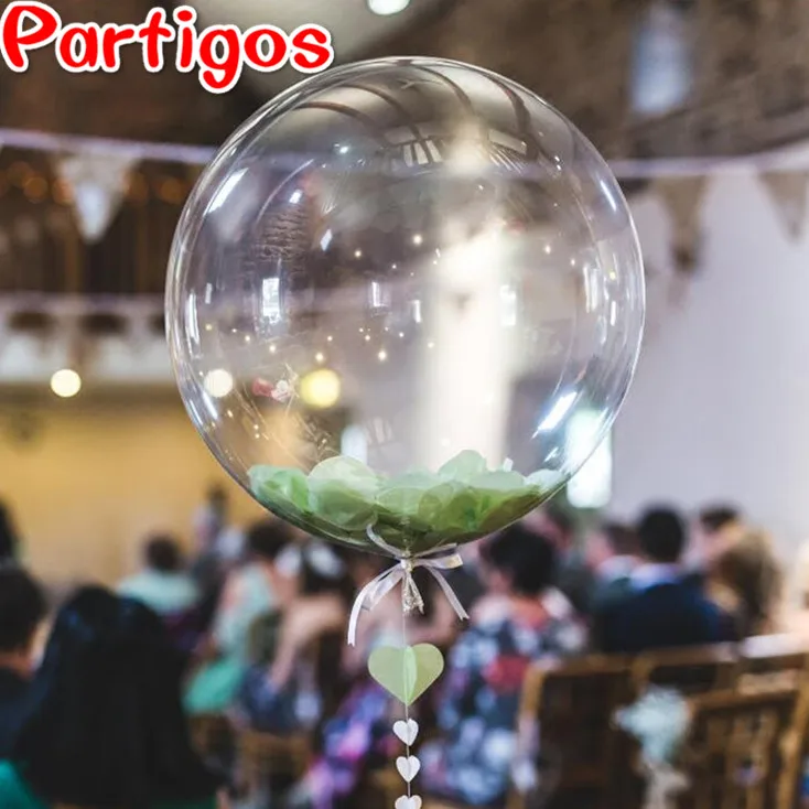 20 piezas 10/unids 18/24 pulgadas sin arrugas Bobo transparente claro PVC globo cumpleaños Boda boda fiesta decoración helio Globos inflables