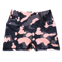 Популярная женская спортивная одежда, костюм, укороченные топы+ шорты, камуфляжный комплект одежды без рукавов с высокой талией, HV99