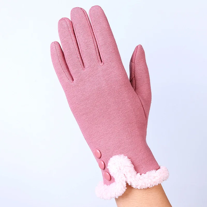 Новые женские наручные перчатки на палец s, модные Утепленные зимние теплые варежки для женщин, женские Элегантные Перчатки на пуговицах, теплые перчатки для рук Luva