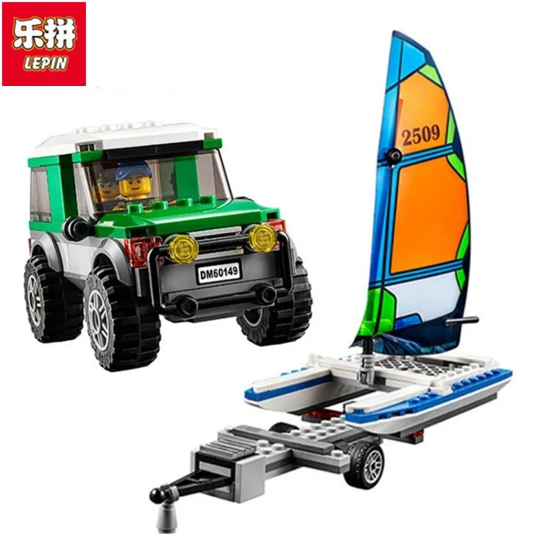 

LEPIN City Great Vehicles 4x4 with Catamaran Building Blocks Sets Bricks Kids Model Kids Toys Marvel Compatible Legoingly