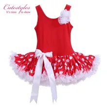 Cutestyles/красное платье-пачка для девочек танцевальный костюм в горошек белое платье с цветочным принтом и бантом для дочки летняя повседневная детская одежда TD21013-06