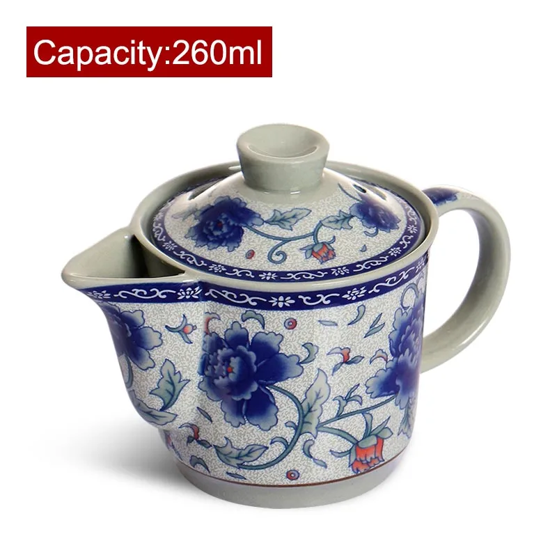 150/260 мл винтажная сине Белая Фарфоровая керамика Gaiwan Jingdezhen чайная чаша Женский