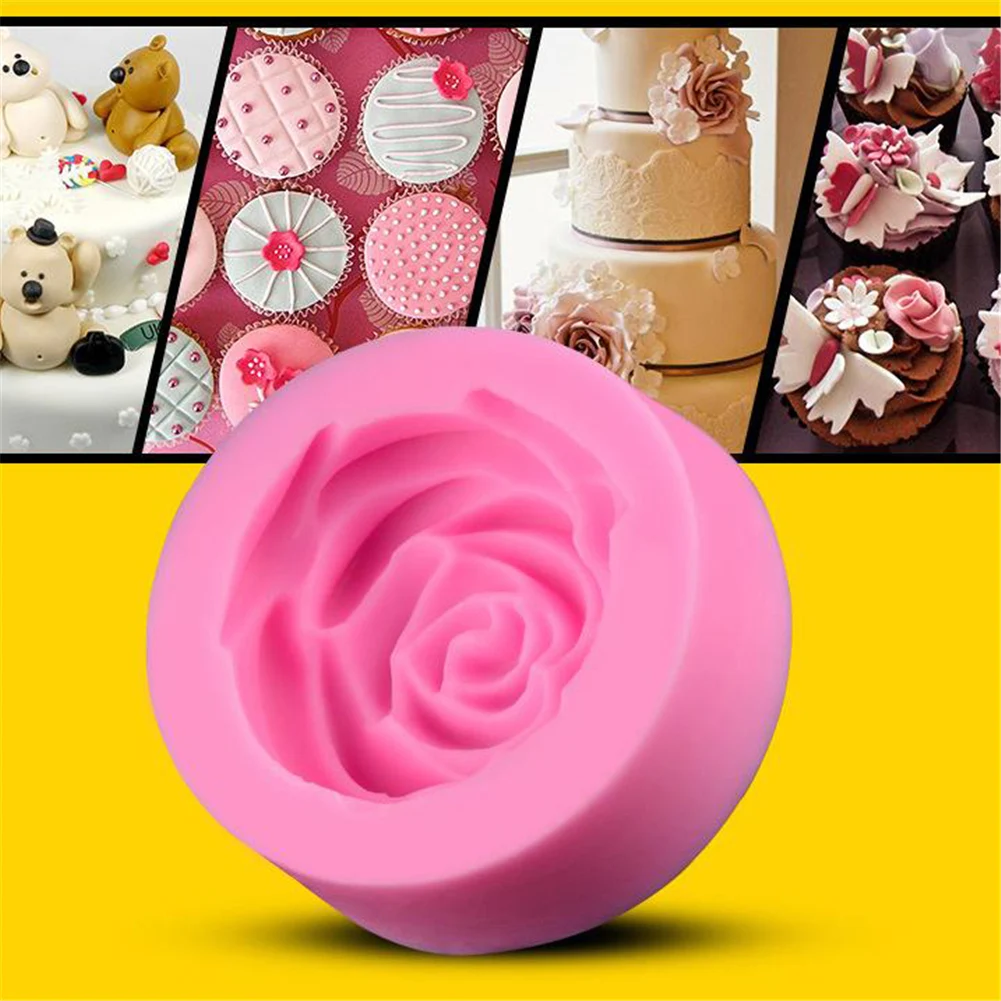 Mini Moule A Gateau En Forme De Rose Bricolage Diy En Silicone Fondant Outils De Cuisson Bougie D Argile Aliexpress