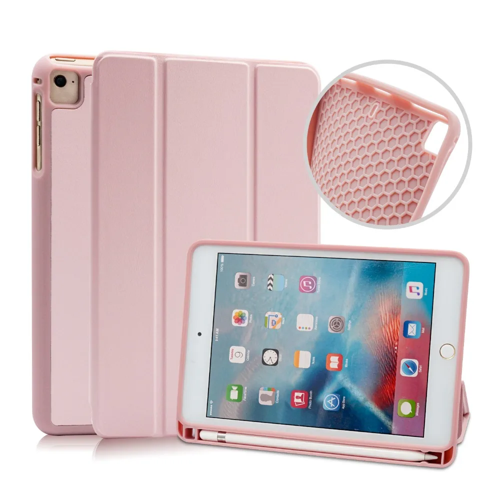 

Lefon For iPad Mini 5 2019 Smart Flip Stand TPU Leather Cover Case For iPad Mini 2 3 4 Back Cover Auto Sleep Wake Pencil Holder