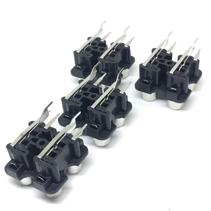 HFES 2 Pcs PCB Mount AV Concentric Outlet 4RCA Female Jack Socket