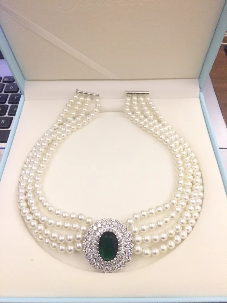 WKOUD, ювелирные изделия из жемчуга, жемчужное ожерелье-чокер для женщин, 7 слоев, стиль принцессы, благородный и элегантный