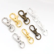 10 шт./лот, 32 мм, 36 мм, 38 мм, бронзовый родиевый, позолоченный, посеребренный, фурнитура для ювелирных изделий, застежка-карабин, крючки для ожерелья и браслета, цепочки, сделай сам