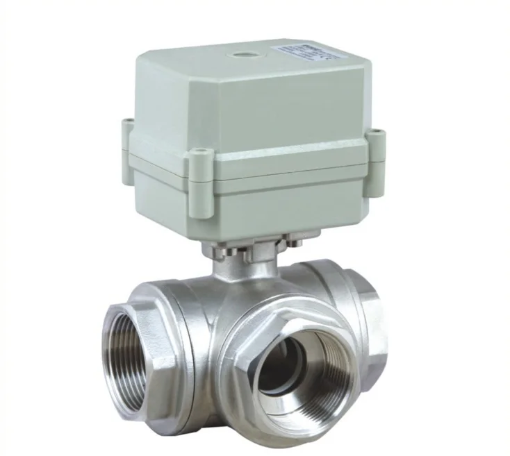 

BSP 1/2'' L Type Electrical Motorized Ball Valve AC 110-230V, CR4-01,3-Way, 304 Stainless Steel