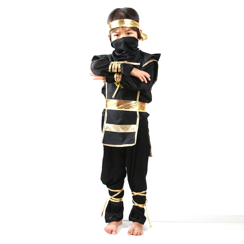 Детский маскарадный костюм ниндзя на Хеллоуин, костюм воина невидимого самурая для мальчиков и девочек для рождественской вечеринки, вечерние костюмы, нарядное платье