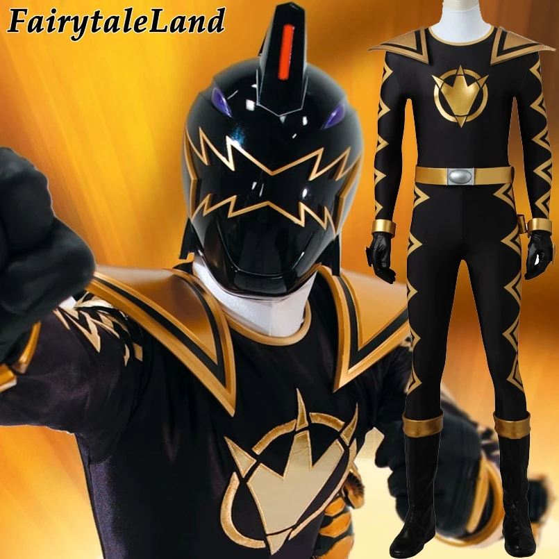 Костюм для косплея Bakuryuu sentai abaranger черный костюм Хэллоуина черного цвета