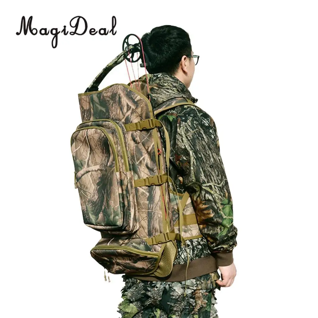 MagiDeal Perfeclan Nylon Hunting Archery Bow Backpack Bag Compound Bow Holder Case 600D Nylon for Camping Hiking Travell
