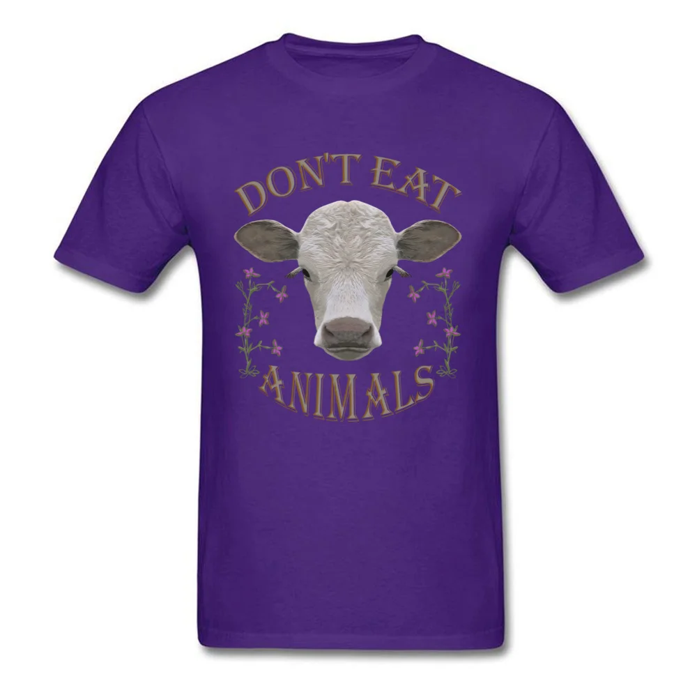 DONT EAT ANIMALS T Shirt Short Sleeve Hip hop Prevailing Mens Autumn Tops & Tees Hip hop Tee Shirts Crew Neck All Cotton DONT EAT ANIMALS purple