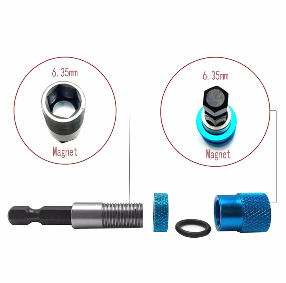 OOTDTY-10mm-150mm-Durable-1-4-Shank-Magnetic-Drywall-Screw-Bit-Holder-Hex-Shank-Drill-Screw
