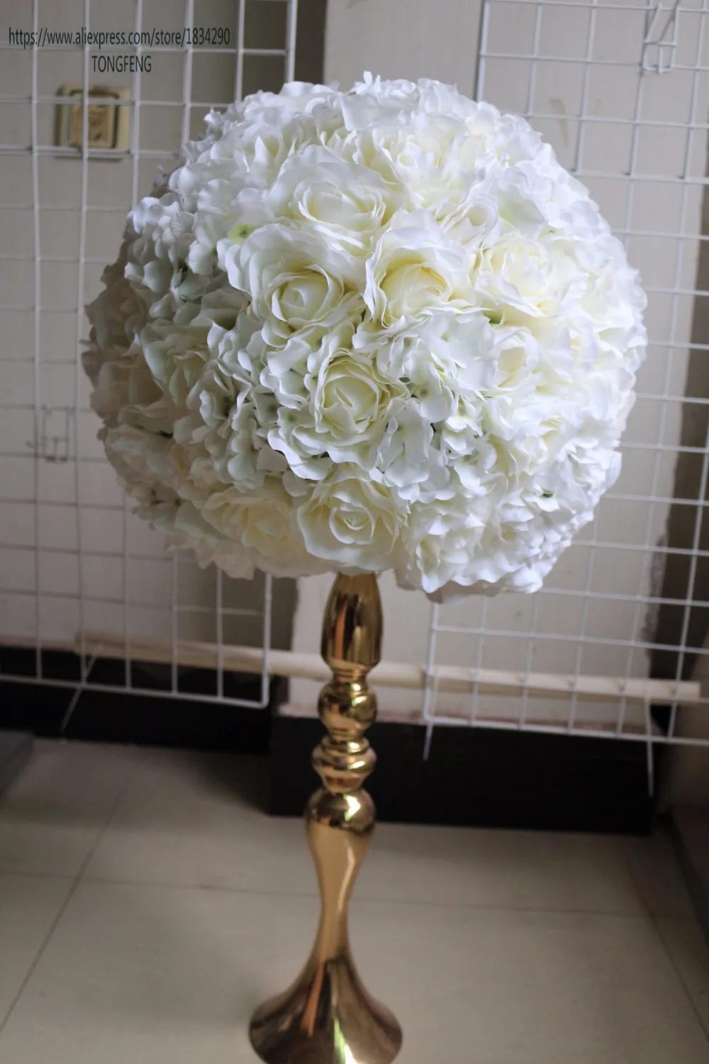 38 см свадебное украшение искусственное 2/3 круглый цветок шар для свадебного стола центральный цветок настенный фон украшение TONGFENG