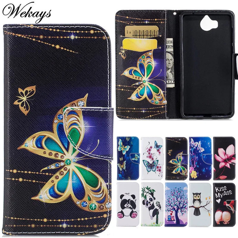 

Wekays For Huawei Ascend Y5 2017 Cute Cartoon Butterfly Leather Fundas Case sFor Huawei Y5 ii Y5 ii Y5 2 Honor 6X 6C Cover Cases