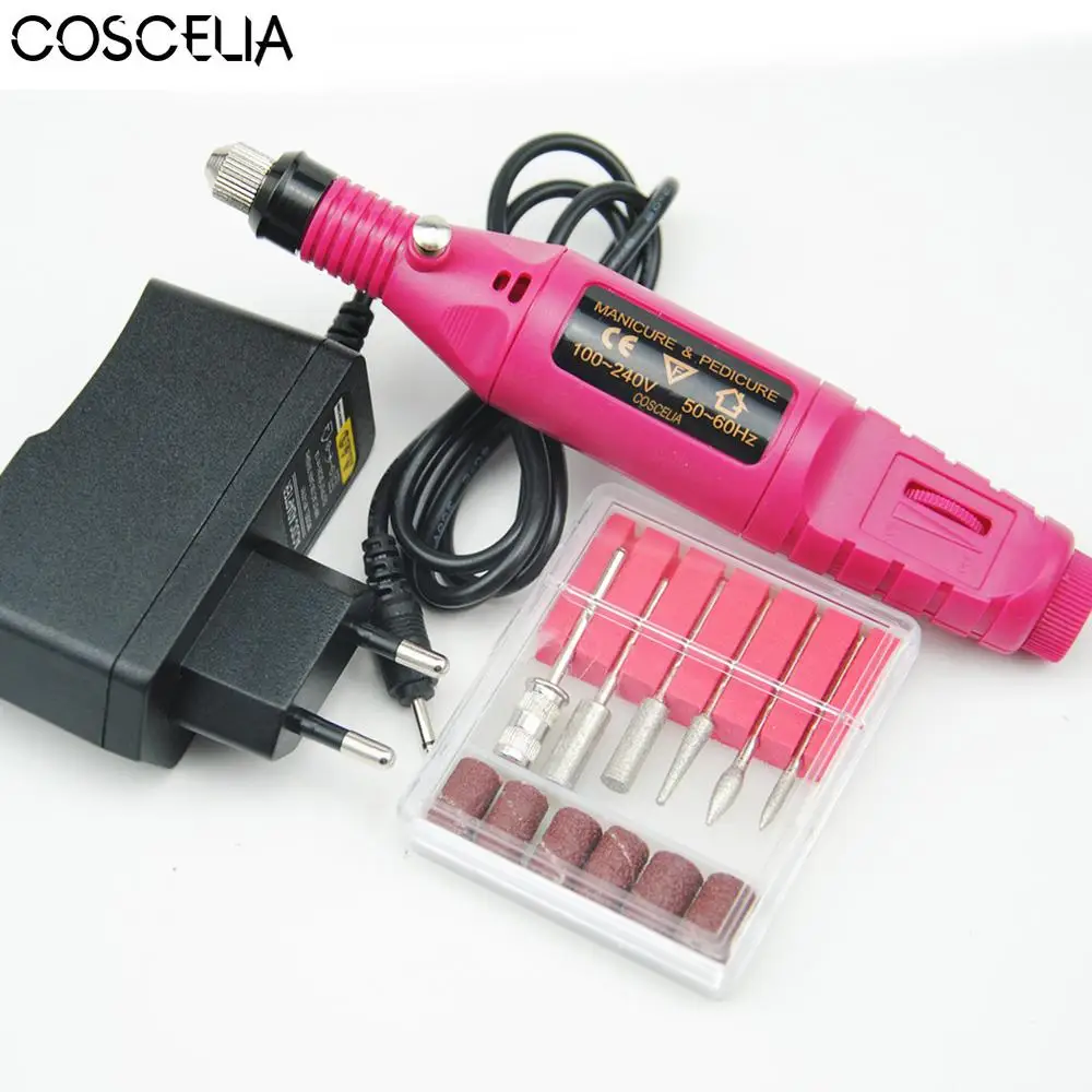 

Professional Electric Nail Drill Machine Kit Nail Tips Power Manicure Machine Pen Pedicure File Polish 6 Bits Nail Art Tools Kit