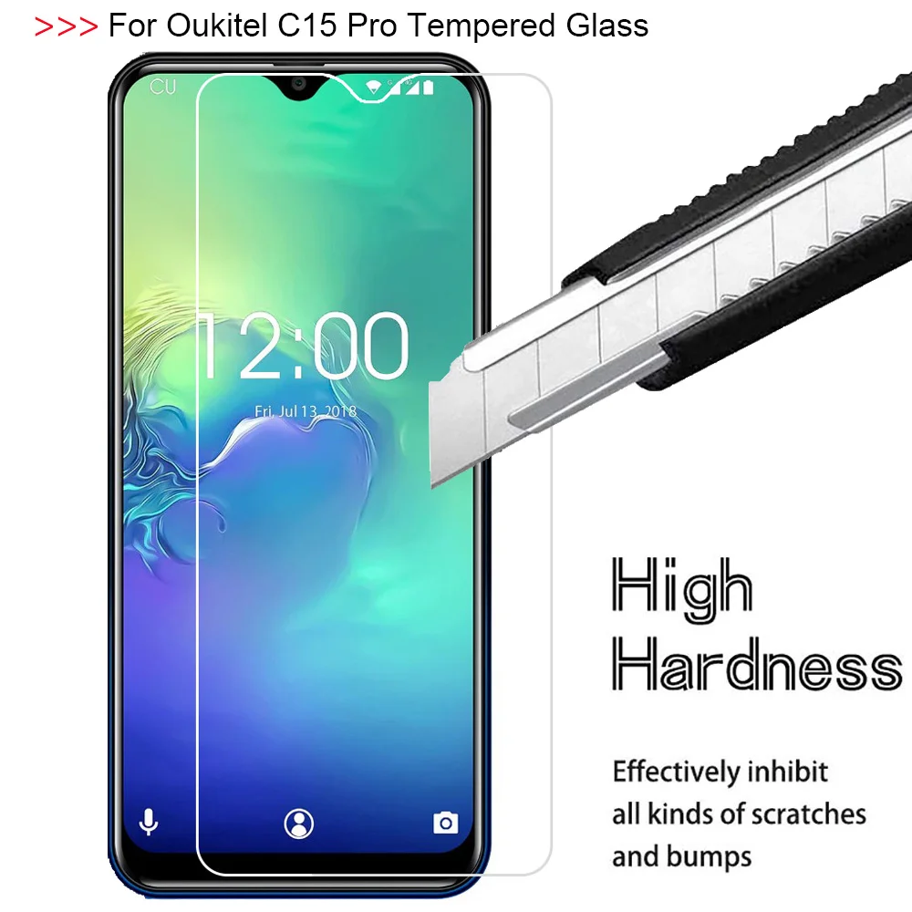 9H Tempered Glass For Oukitel C15 Pro Protective Film Explosion-Proof Screen Protector | Мобильные телефоны и аксессуары