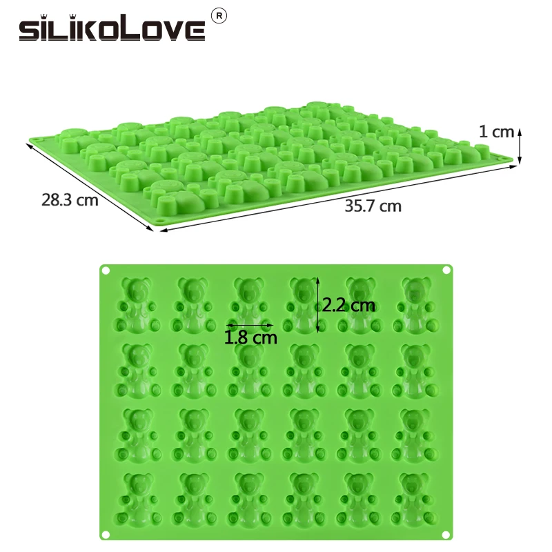24 полости клейкий медведь Силиконовые формы для леденцов шоколадное желе формы печенья DIY Инструменты для выпечки украшения торта формы