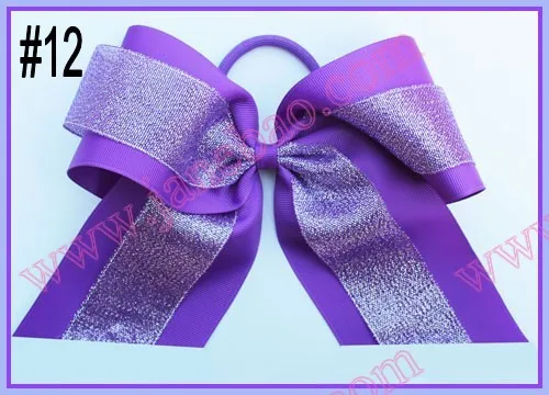 

free shipping 50pcs 8'' sparkles Large glitter cheerleading bows rhinestone sport hair bows