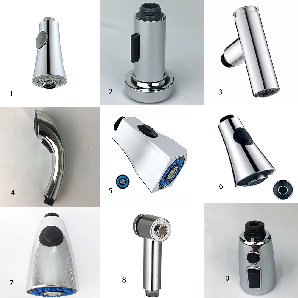 

Chrome 2-F ABS Kitchen Faucet Pull Out Down Sprayer Shower Replacement Spray Shower Head