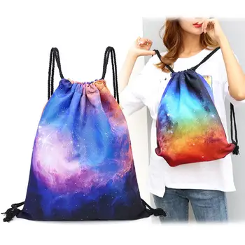 

Men Women Starry Sky Black Hole Sport Travel Storage Bag Drawstring Backpack