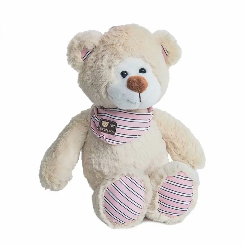 35cm bear Beige 35 см медведь волк мягкая, плюшевая одежда с милым медведем, шарф, детские игрушки, подарок на день рождения для детей - Цвет: 35cm bear Beige