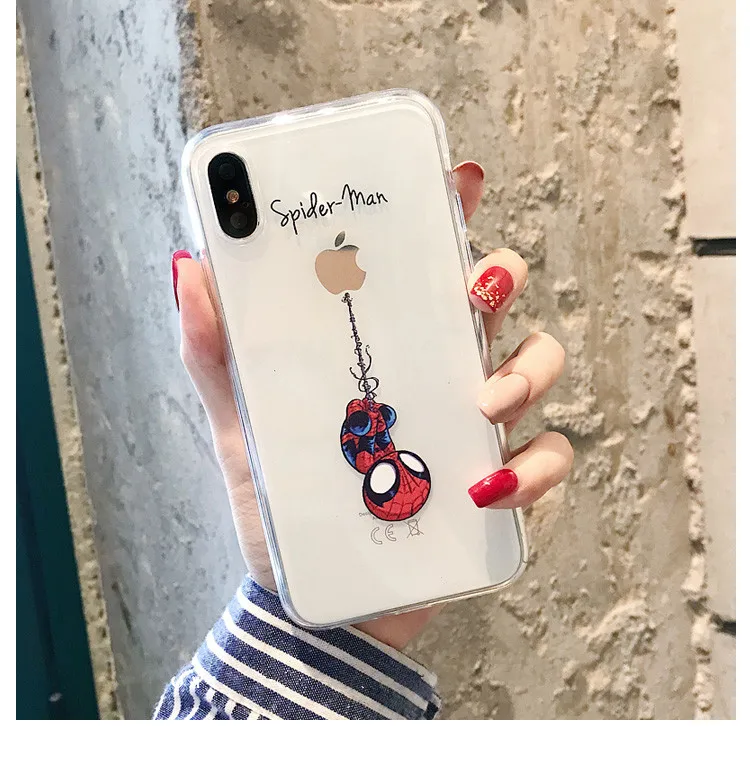 Funny Cartoon Phone Case for iPhone X XS Max XR Cute Cat Tom Cover for iphone 8 7 6 6S Plus Soft Silicone Clear Transparent Case