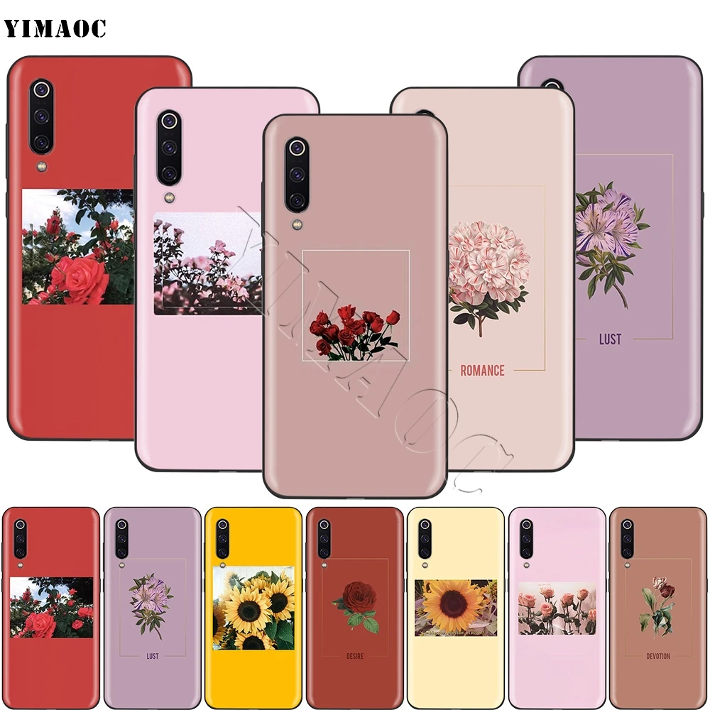 

YIMAOC Aesthetics Prints Blooming Flowers Case for Xiaomi Redmi mi Note MAX 3 6a 7 6 8 9 se mi6 mi8 a1 a2 Lite pocophone f1