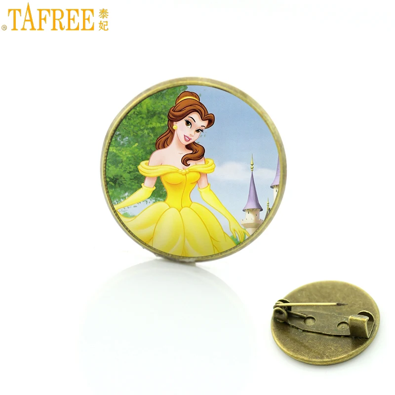 

TAFREE trendy princess badge brooches romantic bridal jewelry fashion women charms wedding brooch pins CT13
