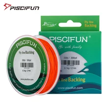 Piscifun turuncu beyaz Fluo sarı renk 274m 9.1kg /20LB sinek balıkçılık destek hattı örgülü destek sinek olta