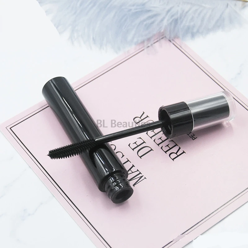 500pcs/lot 4ml Black Mascara Tube,Round Clear Lid Mascara Tube, DIY