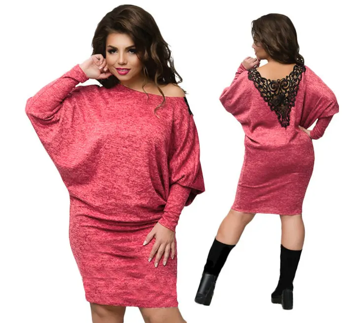 Women's Clothing Dresses plus size 6XL size dre fashion young girls clothes office style working dress lace part low price good