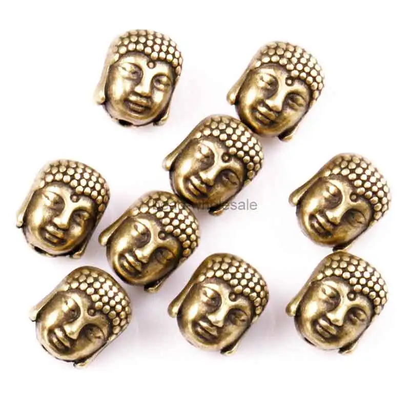 

20Pcs Gold Antique Bronze Silver Color Loose Buddha Spacer Metal Beads For Jewelry Making Diy Bracelet Wholesale 10x8mm