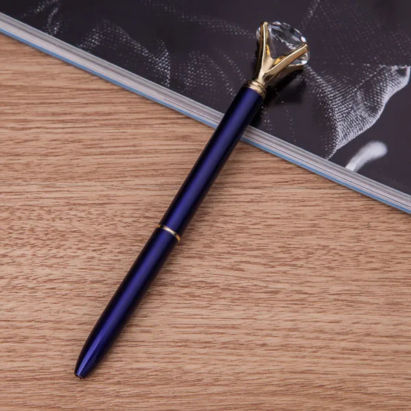 Каваи Кристалл шариковая ручка мода девушка 19 карат большой алмаз металлическая ручка материал Escolar Bolis Escolares Новинка Школа - Цвет: Dark blue